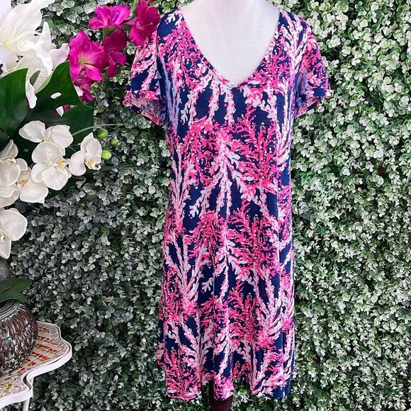 Lilly Pulitzer Nauti Navy Beyond The Sea Jessica Short Sleeve Dress - Picture 2 of 12